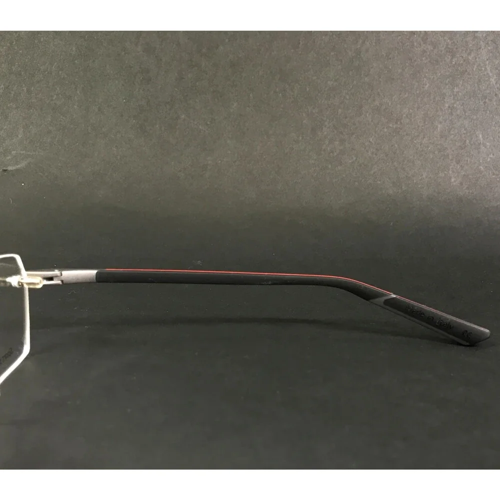 McLaren Eyeglasses Frames ML MS-85 C01 Black Red Rimless Rectangle 53-18-145